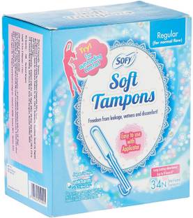 SOFY Soft Regular Tampoons-34 Pcs.(Pack of 1) Tampons