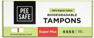 Pee Safe 100% Organic Cotton Tampon, Super Plus Tampons