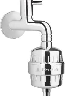 RiverSoft SF-15 tap filter for hard water| Water Softener for Bathroom (Chrome) Tap Mount Water Filter