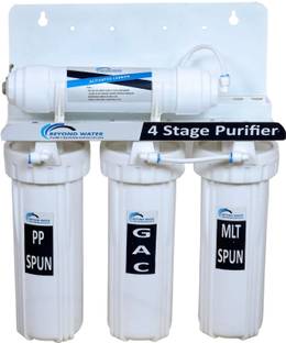 Beyond water Water Purifier 4 Stage NON-Electric with Activated Carbon, White, 1 Piece Solid Filter Ca...