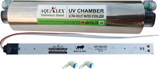 AQUALEX Pokar RO, Pure 304 SS UV Chamber 10"+ UV LED +2 elbow Suitable for RO-UV Filter Tap Mount Water Filter