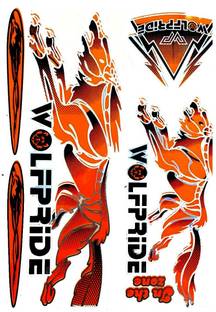 WOLF PRIDE Zone Cricket Bat Orange Sticker Bat Sticker