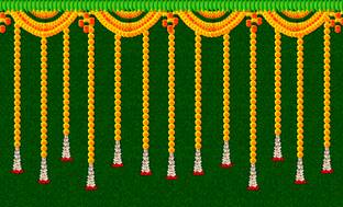 coolistic Hanging Flower with Green Grass Background Design Backdrop - Backdrop Cloth for Decoration Tapestry