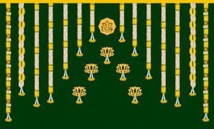 HRK CREATION Backdrop cloth for Haldi Decoration | 5*8 FT (90 inch X 60 inch, Haldi Design) Haldi functions, Family Pooja, Tapestry