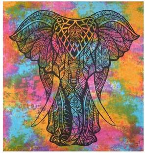 Art World Elephant Face Tapestry Tapestry