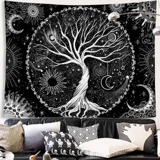 PALAY Tree of Life Tapestry Black and White Tapestry Galaxy Space Tapestry Aesthetic Space Tapestry Black Aesthetic Tapestry Wall Hanging for Bedroom (50×60 Tapestry