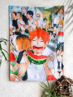 ComicSense Haikyuu Anime Inspired Tokyo Training Camp Anime Themed Satin Fabric Flag Backdrop Wall Hanging Room Decor 27.5 x 35.5 in Tapestry