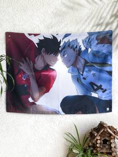 ComicSense Haikyuu Anime Flag Anime Themed Satin Fabric Flag Backdrop Wall Hanging Room Decor 27.5 x 35.5 in Tapestry