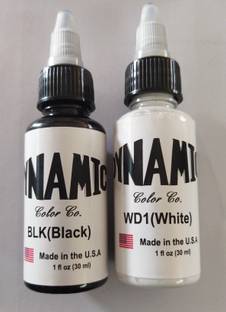 Mumbai Tattoo DYNAMIC INK COMBO PACK 2 PIC. BLACK AND WHITE. original Tattoo Ink