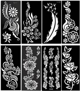 JMC Unique Mehndi stencil Henna Tattoo Stencil Women Girls Finger Paint Temporary Temporary Tattoo Kit