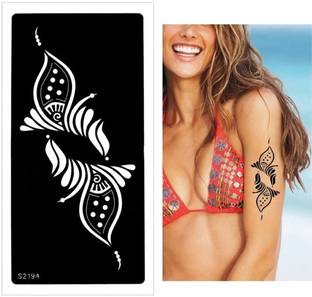 KICKWIX Heena stencil sticker reusable,for Both Hand Mehandi Stencil Sticker Design 1794 Natural Mehendi