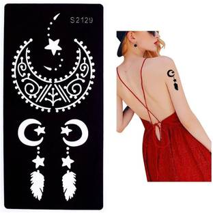 KICKWIX Heena stencil sticker reusable,for Both Hand Mehandi Sticker Design 1805 Temporary Tattoo Kit