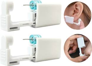EPITECH MART 2Pc Disposable Ear Nose Navel Piercing Tool Gun With 24pc Stude Punches Permanent Tattoo Kit