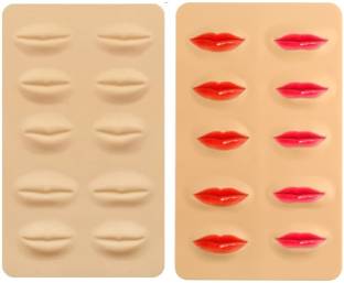 DAIMANPU Lip Makeup Learning Kit, Lip Tattoo Silicone Dummy Fake Skin Reusable Tattoo Kit Temporary Tattoo Kit