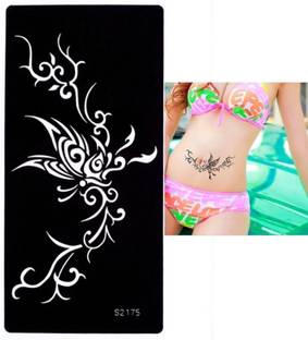 KICKWIX Heena stencil sticker reusable,for Both Hand Mehandi Sticker Design 1781 Temporary Tattoo Kit
