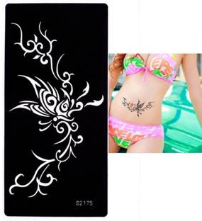 KICKWIX Heena stencil sticker reusable,for Both Hand Mehandi Stencil Sticker Design 1783 Natural Mehendi