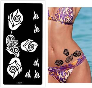 KICKWIX Heena stencil sticker reusable,for Both Hand Mehandi Sticker Design 1794 Temporary Tattoo Kit