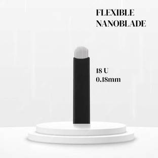 Aravli Microblading Blades 18U 0.18mm Nano Flex For Eyebrows Disposable Flat Tattoo Needles