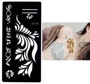 KICKWIX Heena stencil sticker reusable,for Both Hand Mehandi Stencil Sticker Design 1802 Natural Mehendi