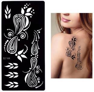 KICKWIX Heena stencil sticker reusable,for Both Hand Mehandi Sticker Design 1796 Temporary Tattoo Kit