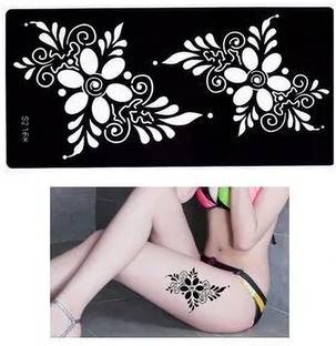 KICKWIX Heena stencil sticker reusable,for Both Hand Mehandi Sticker Design 1810 Temporary Tattoo Kit