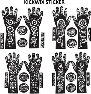 KICKWIX Henna Tattoo Stencil Women Girls Hand Finger Paint Temporary Tattoo (FLORAL)