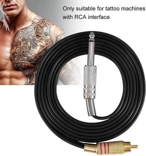 Forver tattoo Silicone Soft Tattoo Clip Cord, Straight RCA Machine Power Supply Cable(Black) Permanent Tattoo Kit