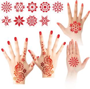 Dikoria Set of 22 Mehandi stencils design no-4 Black Temporary Tattoo Kit