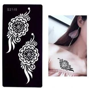 KICKWIX Heena stencil sticker reusable,for Both Hand Mehandi Sticker Design 1809 Temporary Tattoo Kit