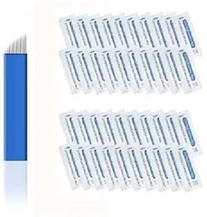 Aravli 12 pin 50 Pcs Microblading Blade Manual Eyebrow Tattoo Needle Pin Bevel Disposable Flat Tattoo Needles