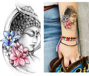 voorkoms Buddha With Lotus Tattoo Temporary
