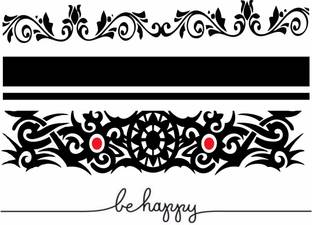 voorkoms New Band Heart Hand Temporary Tattoos (combo 4 Pcs)