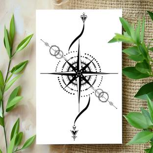 surmul Black And White Compass Sticker,