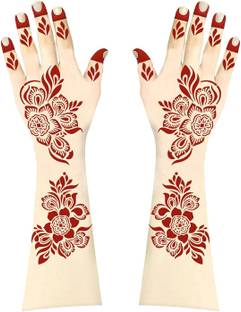 careone gallery Mehandi Art Stickers Stencils Set of 1 With Instant Henna Cone