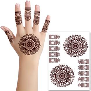 TATMODS Flower Mandala Net Mehndi Henna Temporary Waterproof Tattoo for Women