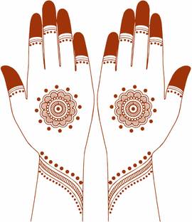 Ordershock Simple Design Henna Mehndi Tattoo Double Both Hand Tattoo Waterproof For Women