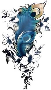 TATMODS Peacock Feather With Flowers