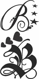 voorkoms Name B Letter Two Design Body Temporary Tattoo
