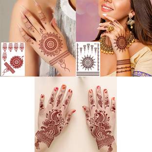 Temporary Tattoowala Geometric patterns Indian henna Design Temporary Tattoo Henna Art for Girls