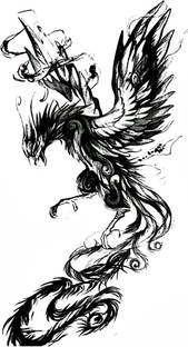 voorkoms phoenix wings tattoo back Body Temporary Tattoo