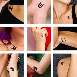 Temporary Tattoowala U Name Letter Tattoo For Male And Female Waterproof