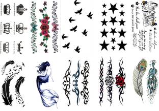 S.A.V.I Pack of 10 Waterproof Temporary Tattoo Stickers