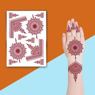 TATMODS Paisley Design with Flower Henna Temporary Waterproof Tattoo For Women Girls