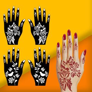 surmul Stylish Combo Mehndi Templates for Party, Wedding, and Daily Use Pack Of 2