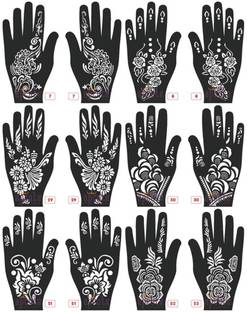 KICKWIX Henna Tattoo Stencil Women Girls Hand Finger Paint Temporary