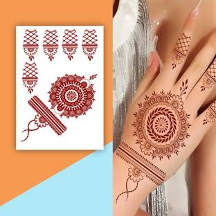 voorkoms Circle Flower Mehndi Tattoo For Girl & Women Tattoo