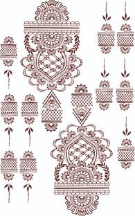 stylizeink Golden Hour Mehndi Henna Temporary Waterproof Body (Marron) Tattoo