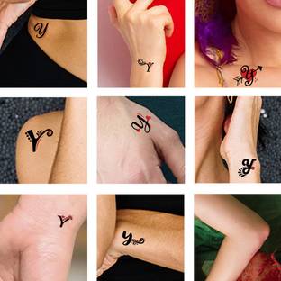 Temporary Tattoowala Y Name Letter Tattoo For Male And Female Waterproof
