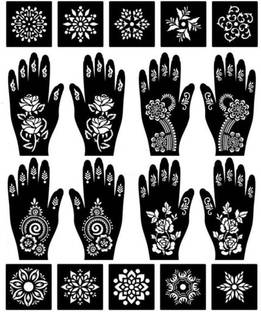 Skyble Mehandi Stencil For Women hands bridal, Mehendi Design Sticker Stencil