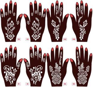 APCUTE New Mehandi Stencils Design Stickers-111-112-51-52